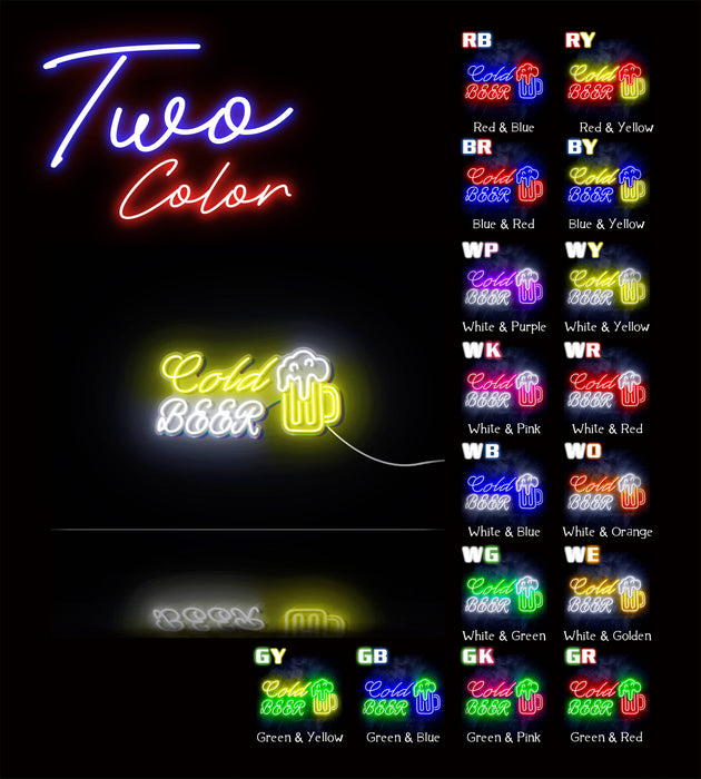 Cold Beer Mug Ultra-Bright LED Sign with Remote (Neon-Style, LED Technology) - Way Up Gifts