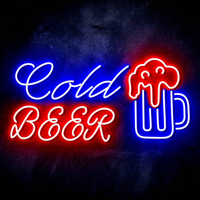 Cold Beer Mug Ultra-Bright LED Sign with Remote (Neon-Style, LED Technology) - Way Up Gifts