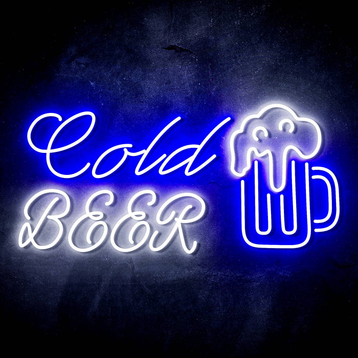 Cold Beer Mug Ultra-Bright LED Sign with Remote (Neon-Style, LED Technology) - Way Up Gifts