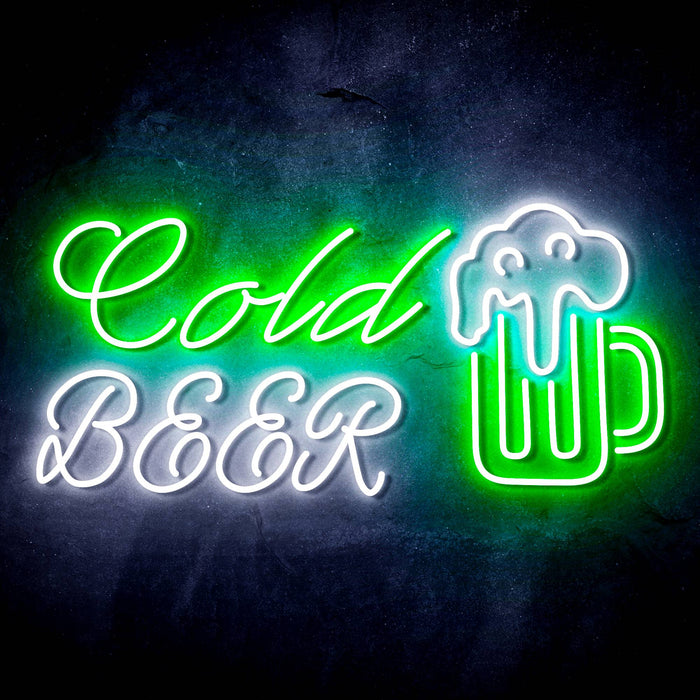 Cold Beer Mug Ultra-Bright LED Sign with Remote (Neon-Style, LED Technology) - Way Up Gifts