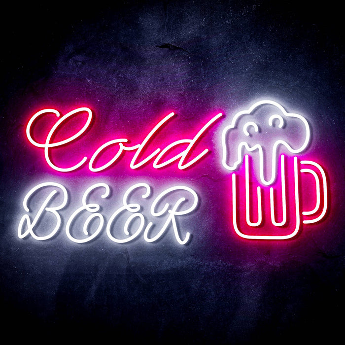 Cold Beer Mug Ultra-Bright LED Sign with Remote (Neon-Style, LED Technology) - Way Up Gifts