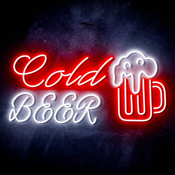 Cold Beer Mug Ultra-Bright LED Sign with Remote (Neon-Style, LED Technology) - Way Up Gifts
