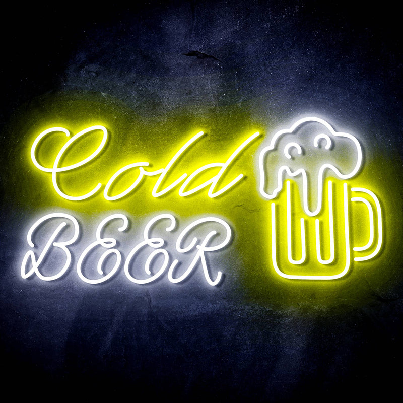 Cold Beer Mug Ultra-Bright LED Sign with Remote (Neon-Style, LED Technology) - LED Gift Works