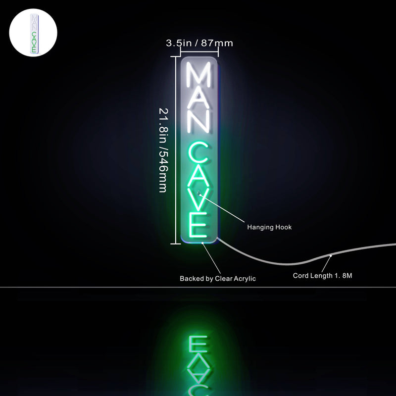 Vertical Man Cave Ultra-Bright LED Sign with Remote (Neon-Style, LED Technology) - LED Gift Works