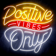 Positive Vibes Only Ultra-Bright LED Sign with Remote (Neon-Style, LED Technology) - LED Gift Works