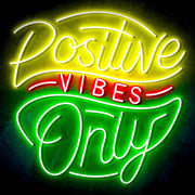 Positive Vibes Only Ultra-Bright LED Sign with Remote (Neon-Style, LED Technology) - LED Gift Works