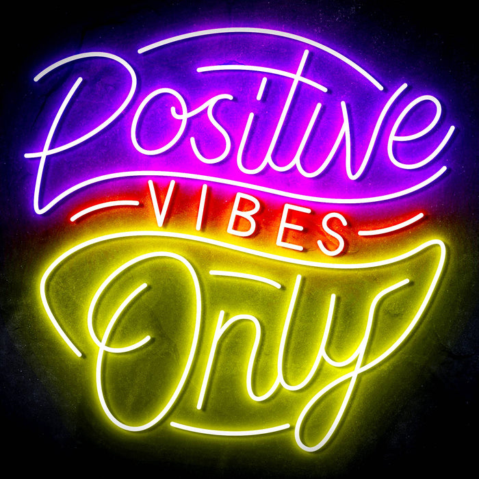 Positive Vibes Only Ultra-Bright LED Sign with Remote (Neon-Style, LED Technology) - Way Up Gifts