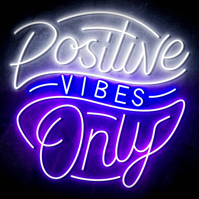 Positive Vibes Only Ultra-Bright LED Sign with Remote (Neon-Style, LED Technology) - Way Up Gifts