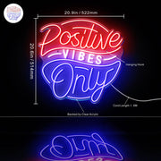 Positive Vibes Only Ultra-Bright LED Sign with Remote (Neon-Style, LED Technology) - LED Gift Works