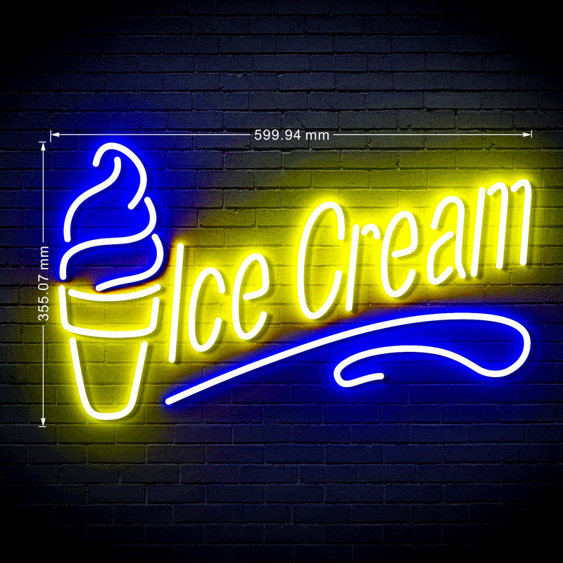 Ice Cream Ultra-Bright LED Sign with Remote (Neon-Style, LED Technology) - LED Gift Works