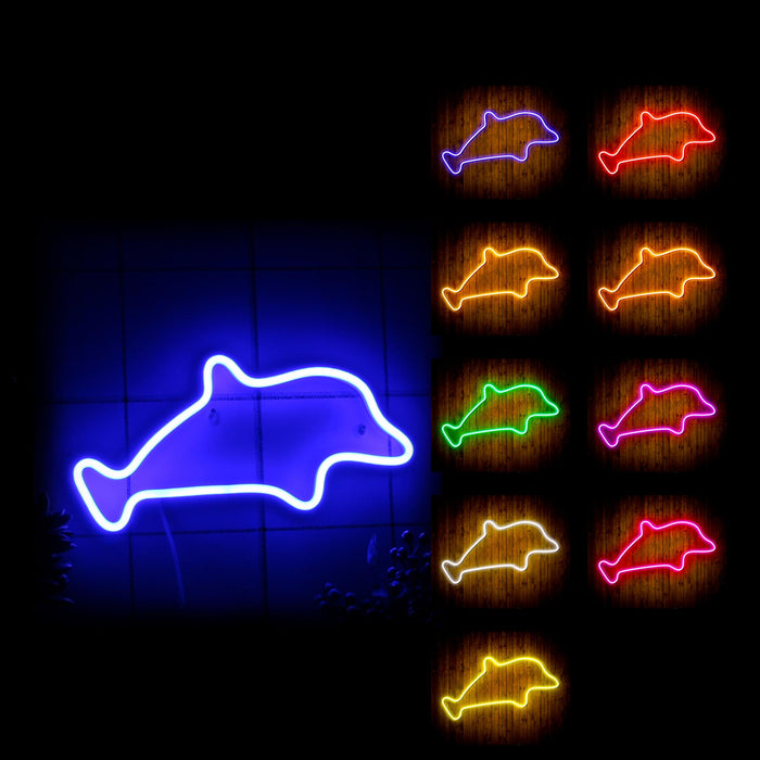 Dolphin Kid Room Flex Silicone LED Sign (Neon-Style, LED Technology) - Way Up Gifts