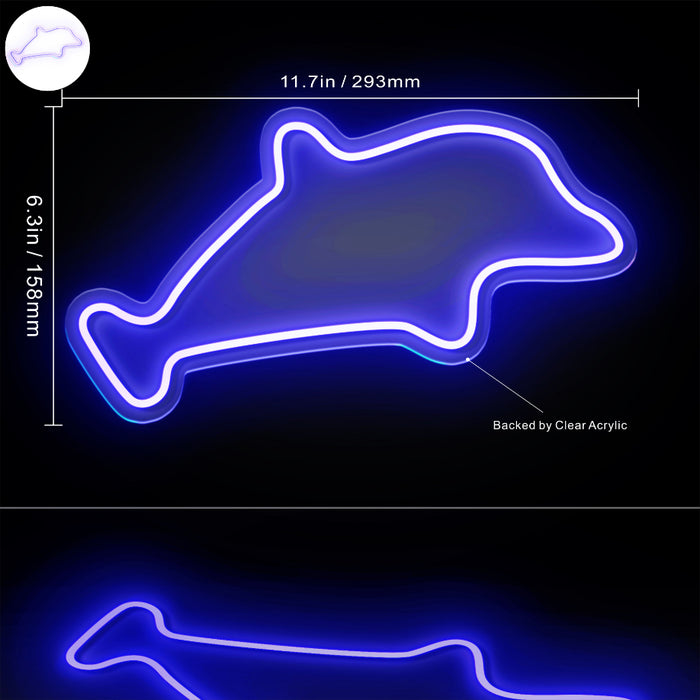 Dolphin Kid Room Flex Silicone LED Sign (Neon-Style, LED Technology) - Way Up Gifts