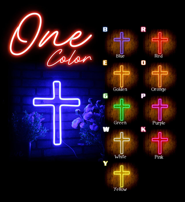 Cross Jesus Home Decoration Flex Silicone LED Sign (Neon-Style, LED Technology) - Way Up Gifts