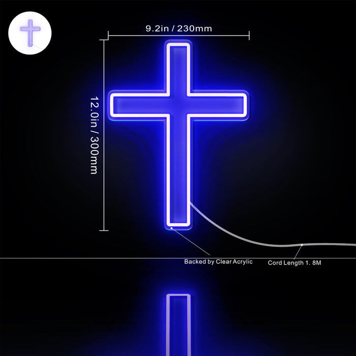Cross Jesus Home Decoration Flex Silicone LED Sign (Neon-Style, LED Technology) - Way Up Gifts