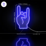 Rock & Roll Sign of the Horns Flex Silicone LED Sign (Neon-Style, LED Technology) - LED Gift Works