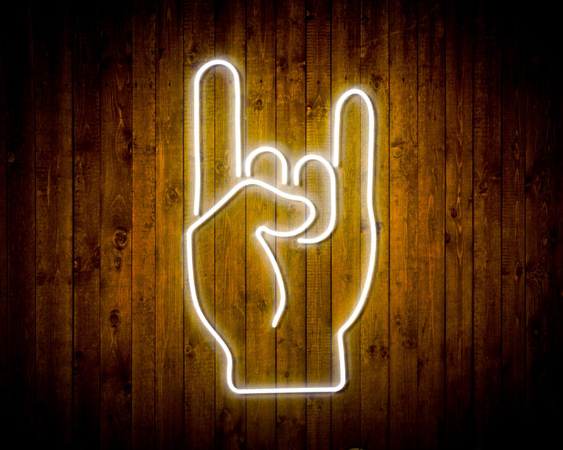 Rock & Roll Sign of the Horns Flex Silicone LED Sign (Neon-Style, LED Technology) - LED Gift Works