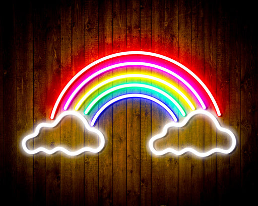 Clouds with Rainbow Kid Room Flex Silicone LED Sign (Neon-Style, LED Technology) - Way Up Gifts