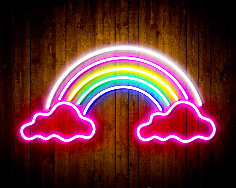 Clouds with Rainbow Kid Room Flex Silicone LED Sign (Neon-Style, LED Technology) - LED Gift Works