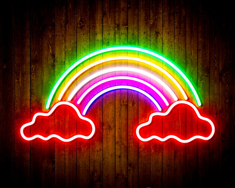 Clouds with Rainbow Kid Room Flex Silicone LED Sign (Neon-Style, LED Technology) - LED Gift Works
