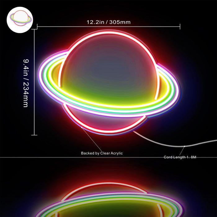 Outer Space Planet Kid Room Flex Silicone LED Sign (Neon-Style, LED Technology) - Way Up Gifts
