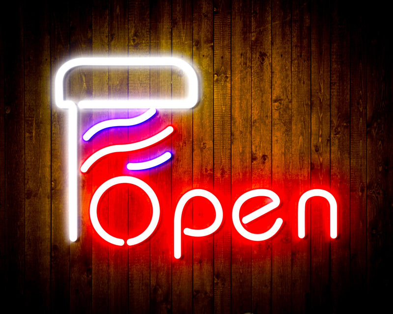 Barber Open Flex Silicone LED Sign (Neon-Style, LED Technology) - LED Gift Works