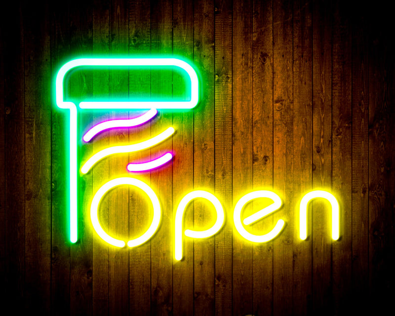 Barber Open Flex Silicone LED Sign (Neon-Style, LED Technology) - LED Gift Works