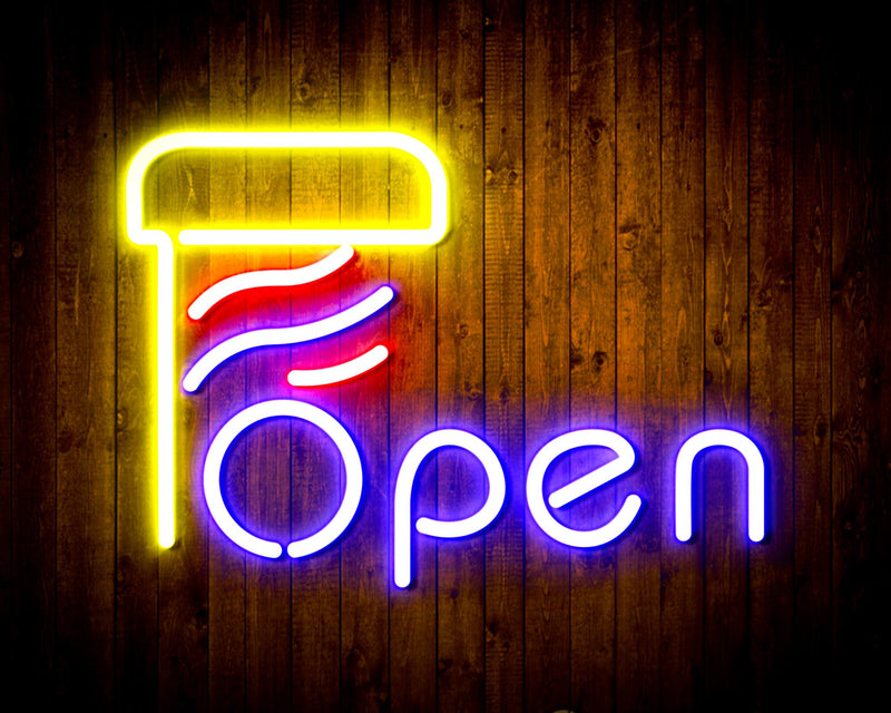 Barber Open Flex Silicone LED Sign (Neon-Style, LED Technology) - LED Gift Works