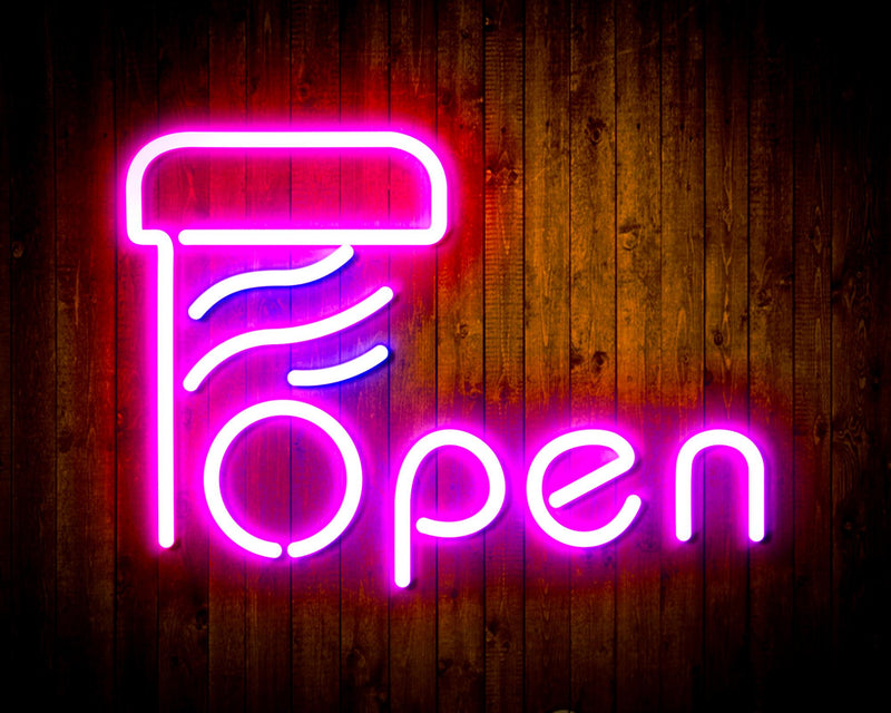 Barber Open Flex Silicone LED Sign (Neon-Style, LED Technology) - LED Gift Works