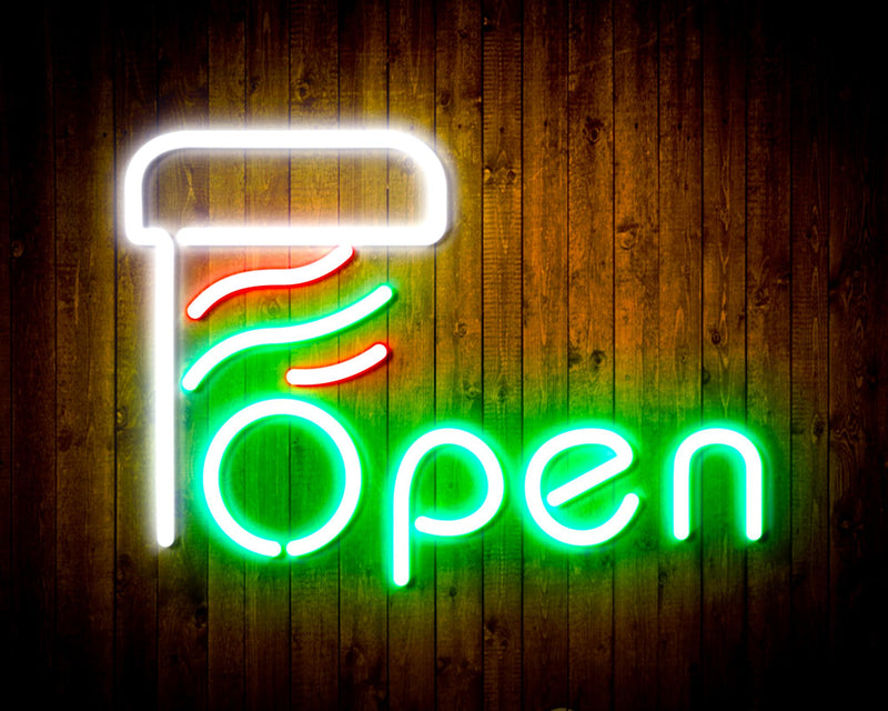 Barber Open Flex Silicone LED Sign (Neon-Style, LED Technology) - LED Gift Works