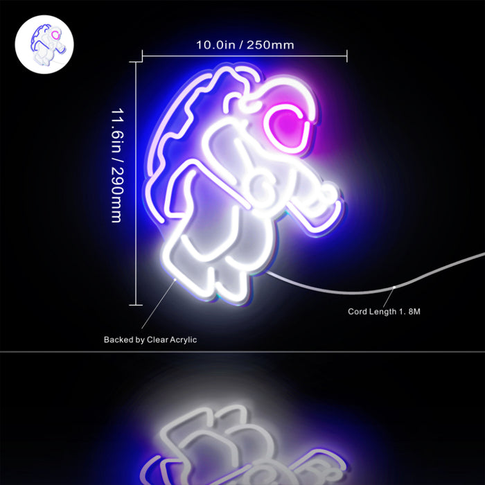Jumping Astronaut Kid Room Flex Silicone LED Sign (Neon-Style, LED Technology) - Way Up Gifts