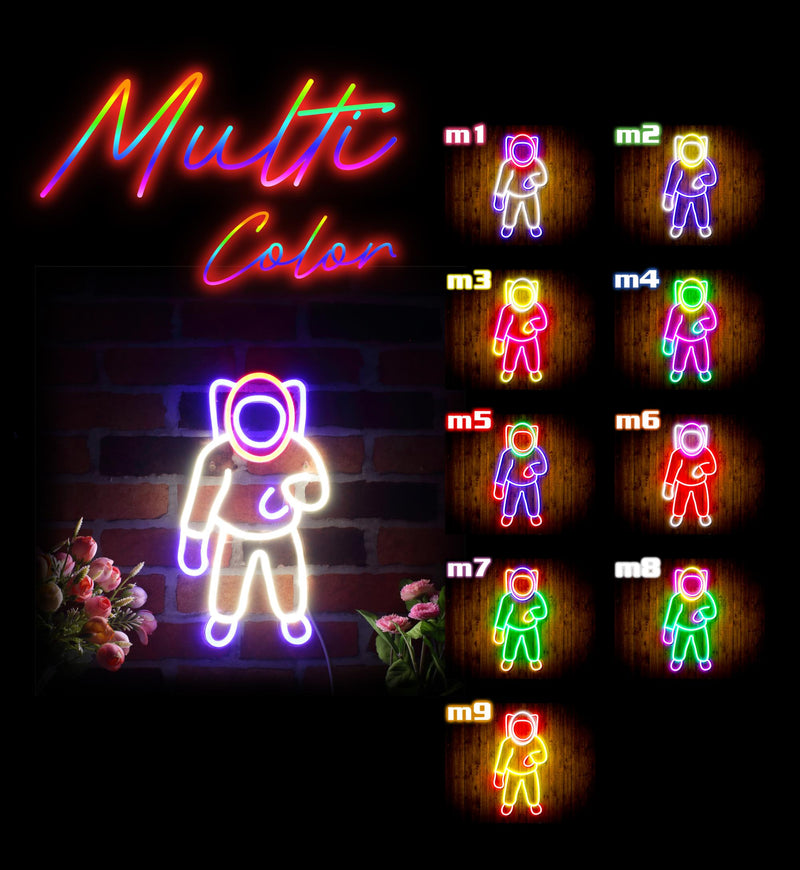 Astronaut Kid Room Flex Silicone LED Sign (Neon-Style, LED Technology) - LED Gift Works