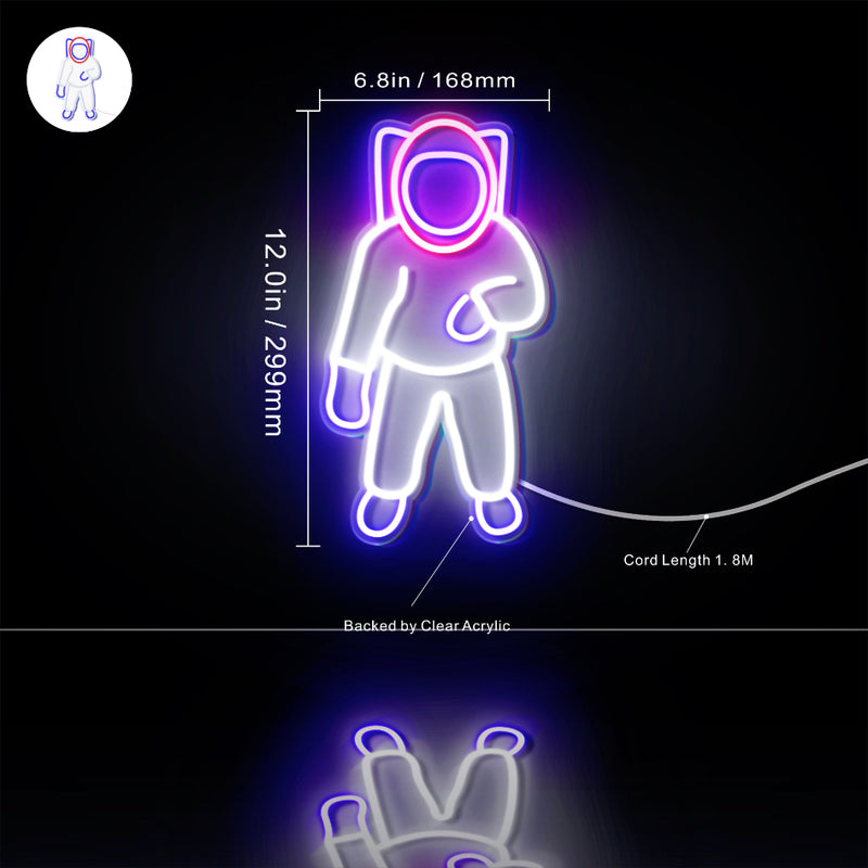 Astronaut Kid Room Flex Silicone LED Sign (Neon-Style, LED Technology) - LED Gift Works