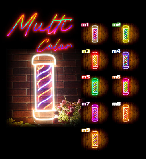 Barber Pole Flex Silicone LED Sign (Neon-Style, LED Technology) - LED Gift Works