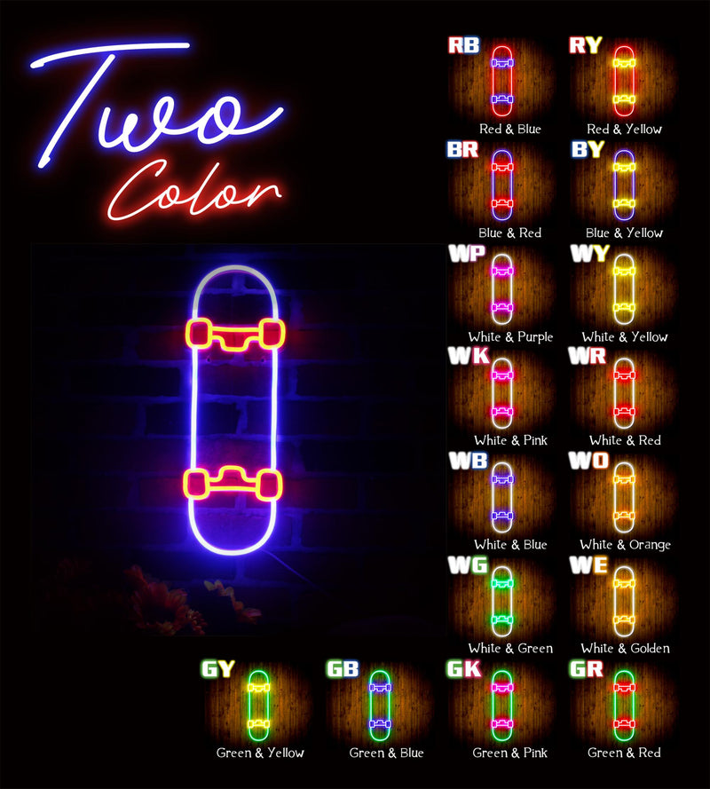 Skateboard Kid Room Flex Silicone LED Sign (Neon-Style, LED Technology) - LED Gift Works