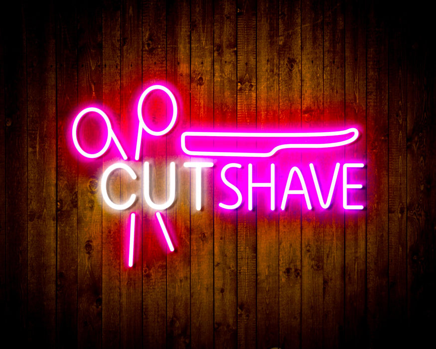 Barber Hair Cut Shave Flex Silicone LED Sign (Neon-Style, LED Technology) - Way Up Gifts