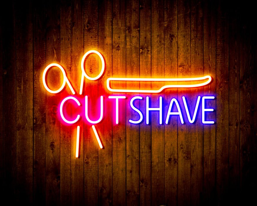 Barber Hair Cut Shave Flex Silicone LED Sign (Neon-Style, LED Technology) - Way Up Gifts