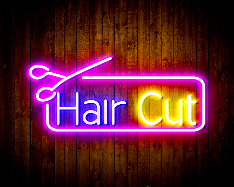 Barber Salon Hair Cut Flex Silicone LED Sign (Neon-Style, LED Technology) - LED Gift Works