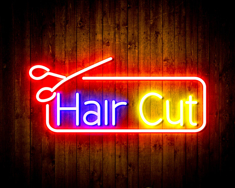 Barber Salon Hair Cut Flex Silicone LED Sign (Neon-Style, LED Technology) - LED Gift Works