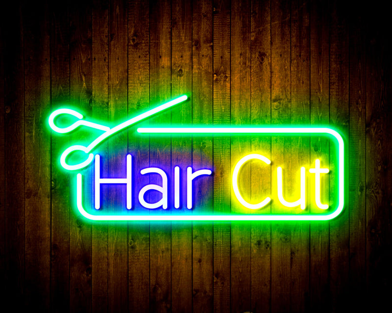 Barber Salon Hair Cut Flex Silicone LED Sign (Neon-Style, LED Technology) - LED Gift Works