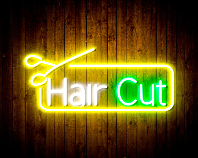 Barber Salon Hair Cut Flex Silicone LED Sign (Neon-Style, LED Technology) - LED Gift Works