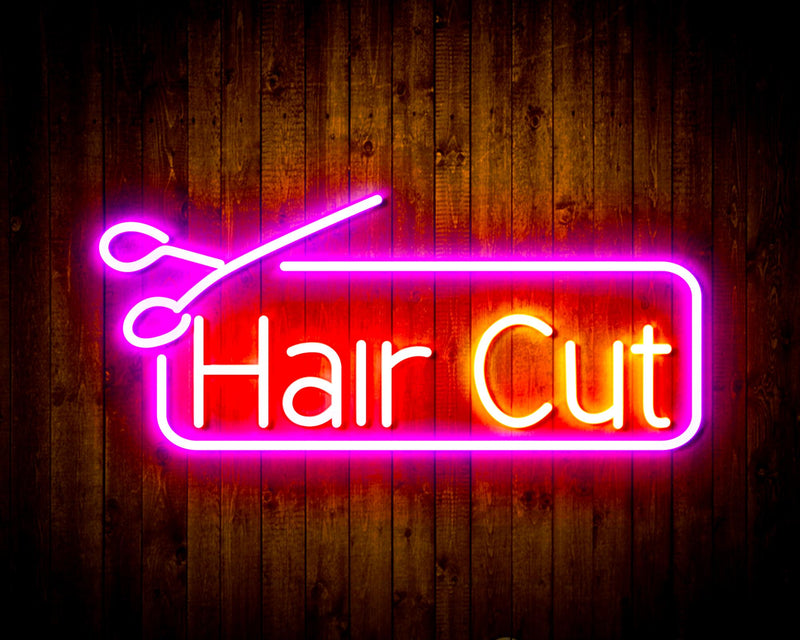 Barber Salon Hair Cut Flex Silicone LED Sign (Neon-Style, LED Technology) - LED Gift Works
