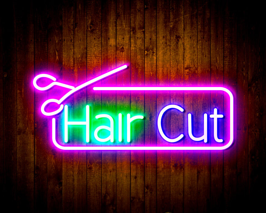 Barber Salon Hair Cut Flex Silicone LED Sign (Neon-Style, LED Technology) - Way Up Gifts