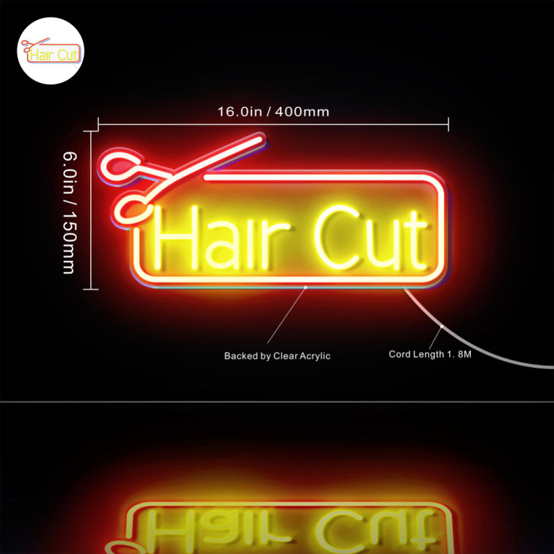 Barber Salon Hair Cut Flex Silicone LED Sign (Neon-Style, LED Technology) - LED Gift Works