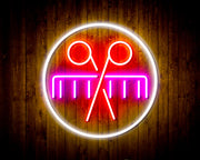 Barber Scissors Comb Flex Silicone LED Sign (Neon-Style, LED Technology) - LED Gift Works