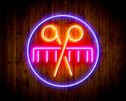Barber Scissors Comb Flex Silicone LED Sign (Neon-Style, LED Technology) - LED Gift Works