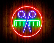 Barber Scissors Comb Flex Silicone LED Sign (Neon-Style, LED Technology) - LED Gift Works