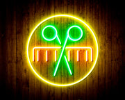 Barber Scissors Comb Flex Silicone LED Sign (Neon-Style, LED Technology) - LED Gift Works