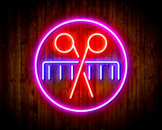 Barber Scissors Comb Flex Silicone LED Sign (Neon-Style, LED Technology) - LED Gift Works