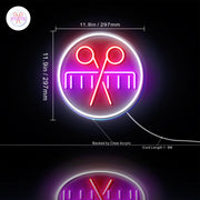 Barber Scissors Comb Flex Silicone LED Sign (Neon-Style, LED Technology) - LED Gift Works