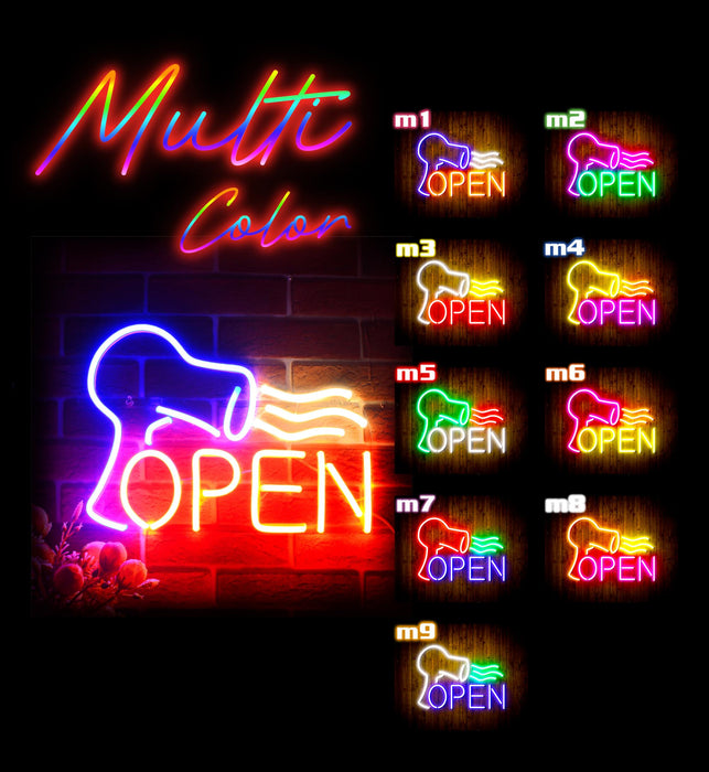 Hair Dryer Salon Open Flex Silicone LED Sign (Neon-Style, LED Technology) - Way Up Gifts